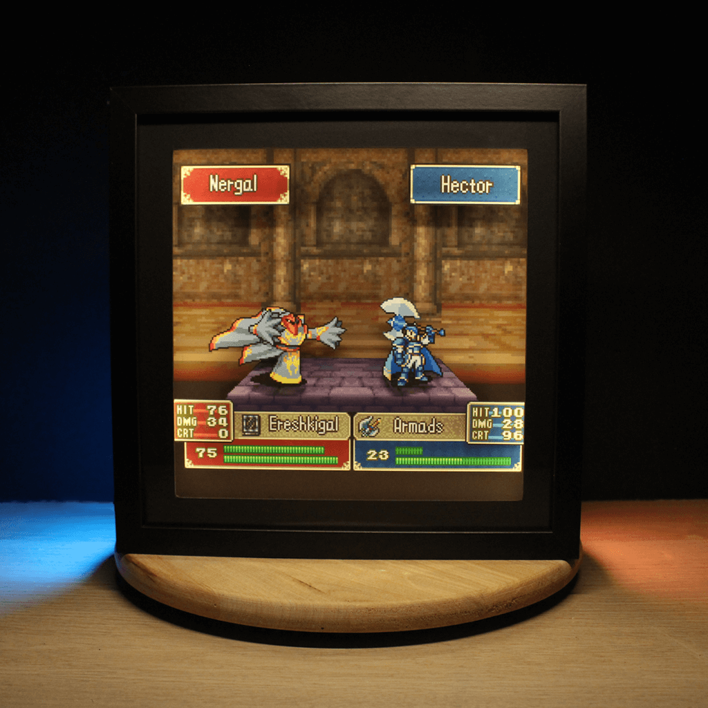 Dioramax - Cadre lumineux LED Fire Emblem | Déco Gaming-room | Tableau lumineux | Affiche jeux vidéo | Idée cadeau gamer | Retro-gaming