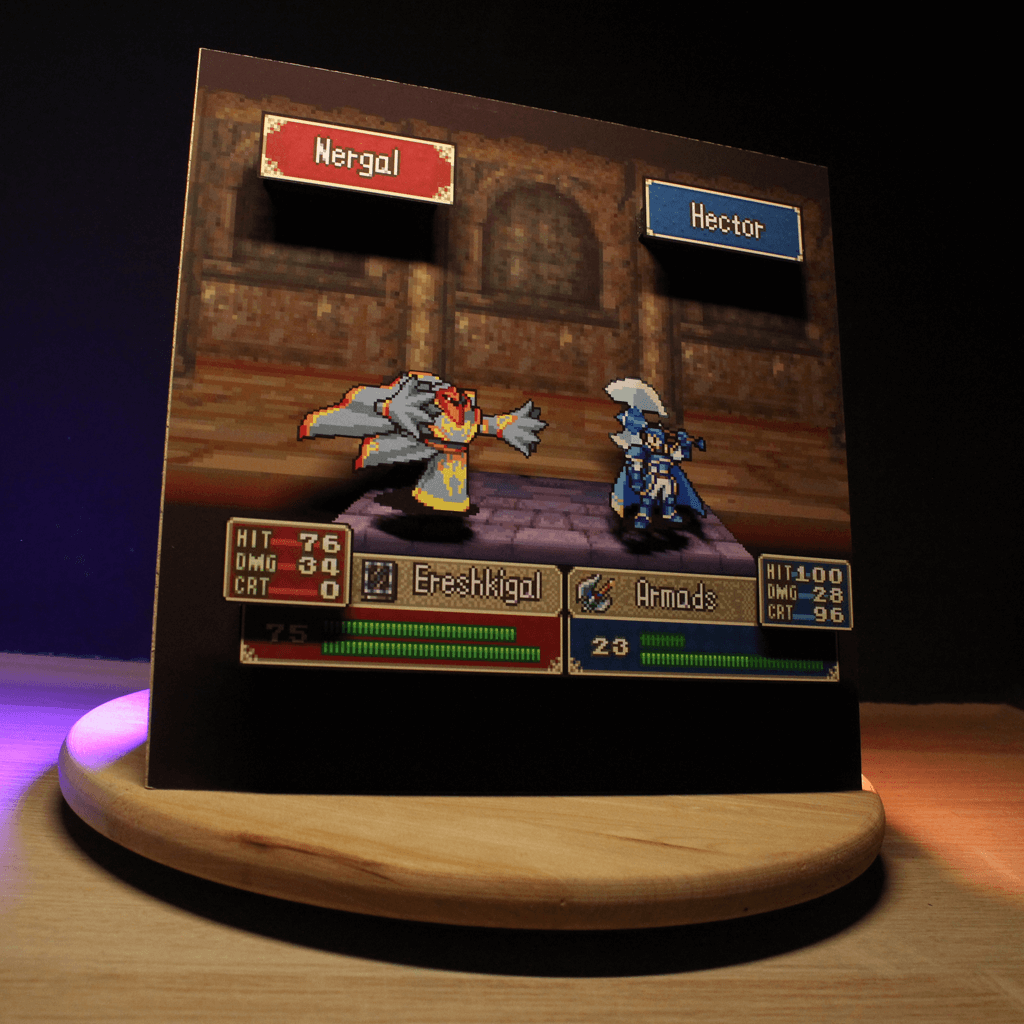 Dioramax - Cadre lumineux LED Fire Emblem | Déco Gaming-room | Tableau lumineux | Affiche jeux vidéo | Idée cadeau gamer | Retro-gaming