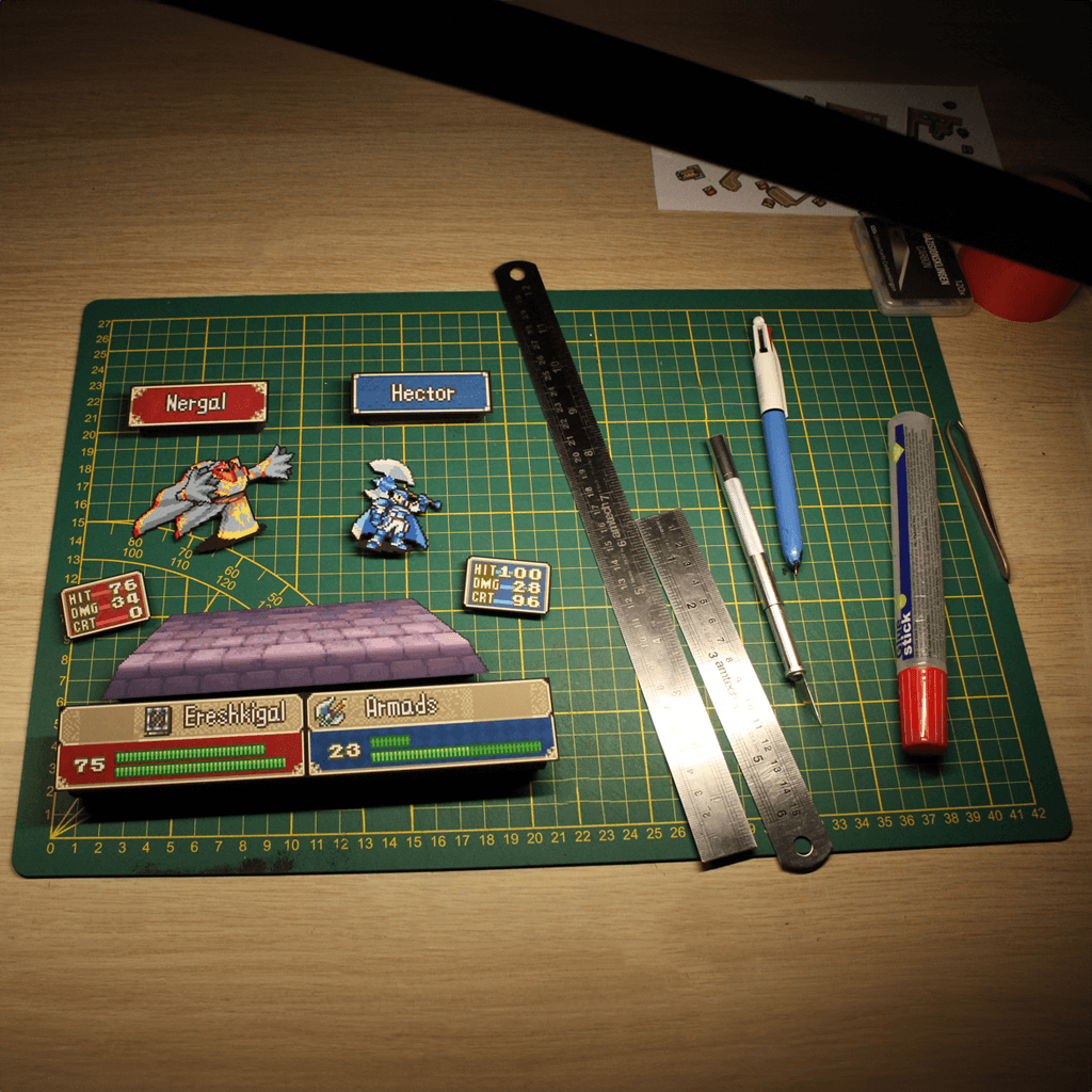 Dioramax - Cadre lumineux LED Fire Emblem | Déco Gaming-room | Tableau lumineux | Affiche jeux vidéo | Idée cadeau gamer | Retro-gaming