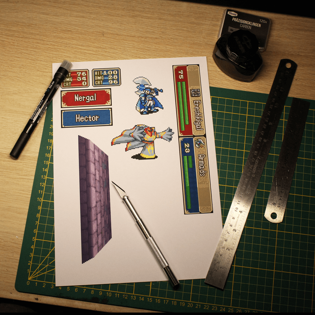 Dioramax - Cadre lumineux LED Fire Emblem | Déco Gaming-room | Tableau lumineux | Affiche jeux vidéo | Idée cadeau gamer | Retro-gaming