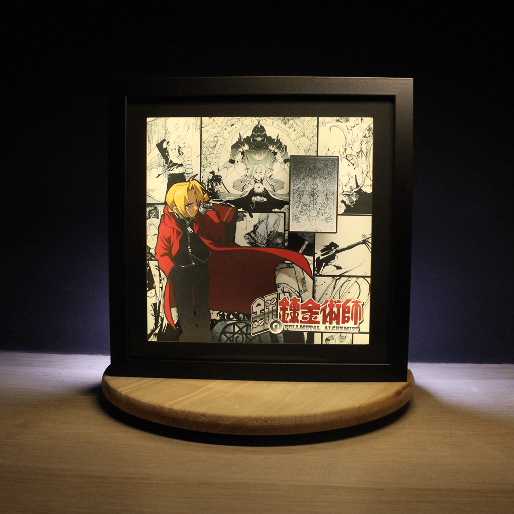 Dioramax - Cadre lumineux LED Full Metal Alchimist| Déco Gaming-room | Tableau lumineux | Affiche jeux vidéo | Idée cadeau gamer | Retro-gaming