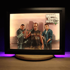 Dioramax - Cadre lumineux LED GTA5 | Déco Gaming-room | Tableau lumineux | Affiche jeux vidéo | Idée cadeau gamer | Retro-gaming