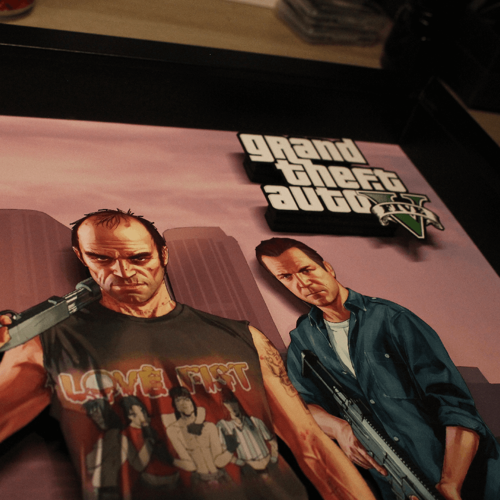 Dioramax - Cadre lumineux LED GTA5 | Déco Gaming-room | Tableau lumineux | Affiche jeux vidéo | Idée cadeau gamer | Retro-gaming
