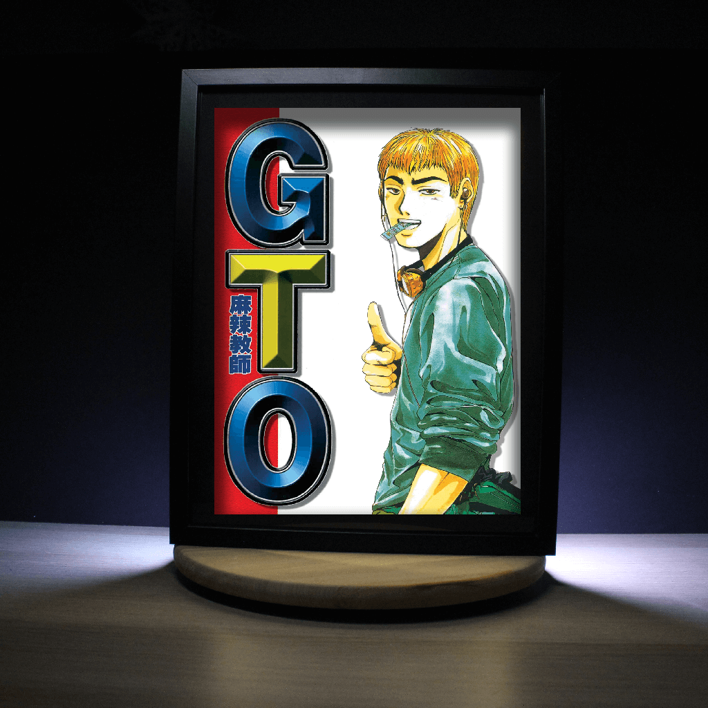 Dioramax - Cadre lumineux LED G.T.O | Déco Gaming-room | Tableau lumineux | Affiche jeux vidéo | Idée cadeau gamer | Retro-gaming