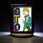Dioramax - Cadre lumineux LED G.T.O | Déco Gaming-room | Tableau lumineux | Affiche jeux vidéo | Idée cadeau gamer | Retro-gaming