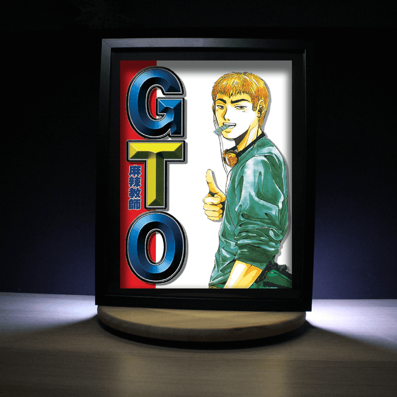 Dioramax - Cadre lumineux LED G.T.O | Déco Gaming-room | Tableau lumineux | Affiche jeux vidéo | Idée cadeau gamer | Retro-gaming