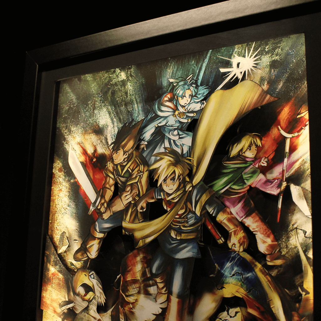 Dioramax - Cadre lumineux LED Golden Sun | Déco Gaming-room | Tableau lumineux | Affiche jeux vidéo | Idée cadeau gamer | Retro-gaming