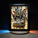 Diorama Golden Sun, déco gaming room, cadre lumineux