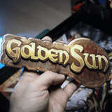 Diorama Golden Sun, déco gaming room, cadre lumineux