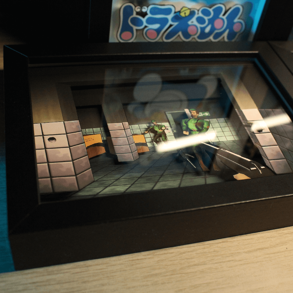 Dioramax - Cadre lumineux LED Golden Eye 64 | Déco Gaming-room | Tableau lumineux | Affiche jeux vidéo | Idée cadeau gamer | Retro-gaming