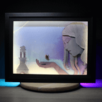 Dioramax - Cadre lumineux LED Gris | Déco Gaming-room | Tableau lumineux | Affiche jeux vidéo | Idée cadeau gamer | Retro-gaming