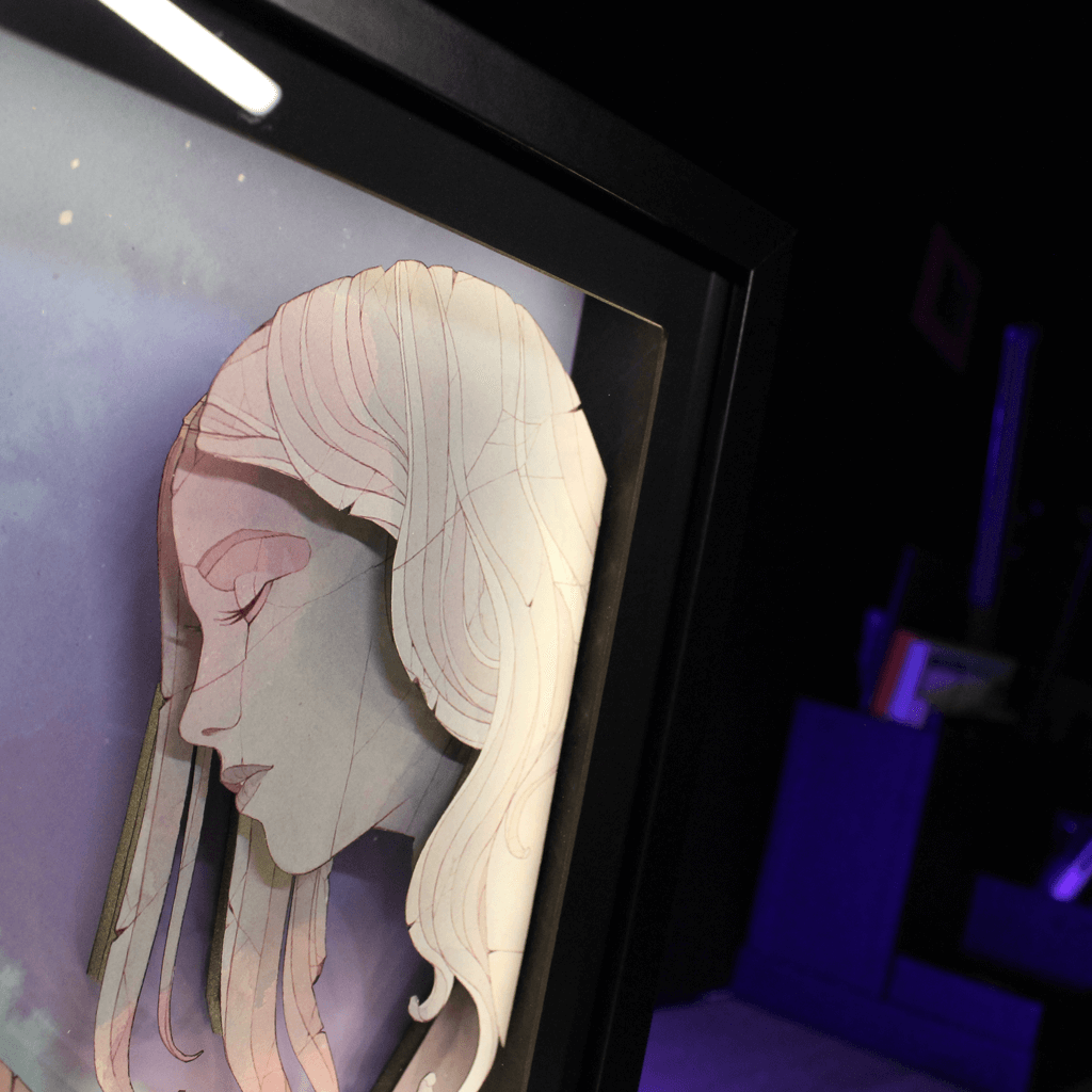 Dioramax - Cadre lumineux LED Gris | Déco Gaming-room | Tableau lumineux | Affiche jeux vidéo | Idée cadeau gamer | Retro-gaming