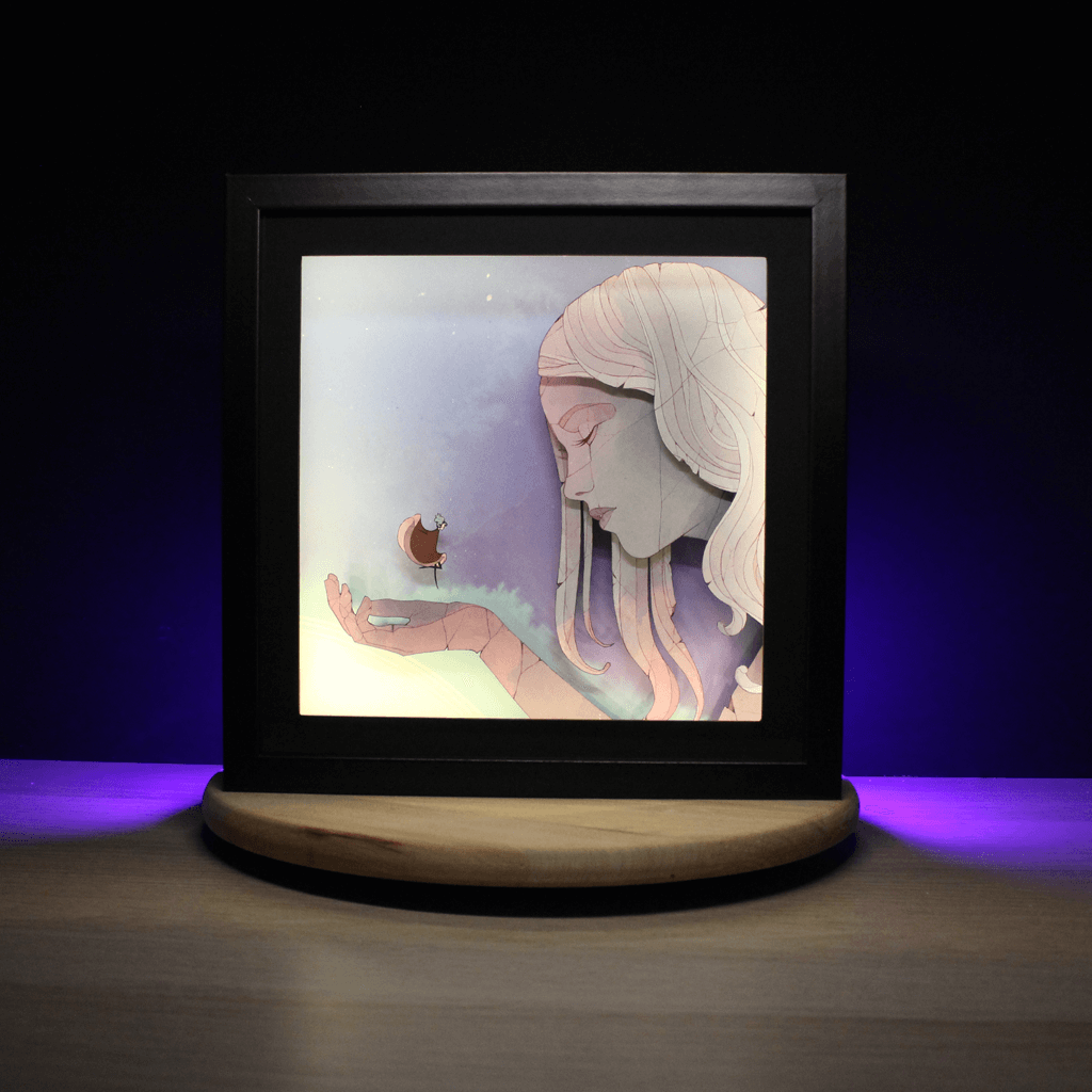 Dioramax - Cadre lumineux LED Gris | Déco Gaming-room | Tableau lumineux | Affiche jeux vidéo | Idée cadeau gamer | Retro-gaming