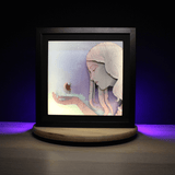 Diorama gris, déco gaming room, cadre lumineux