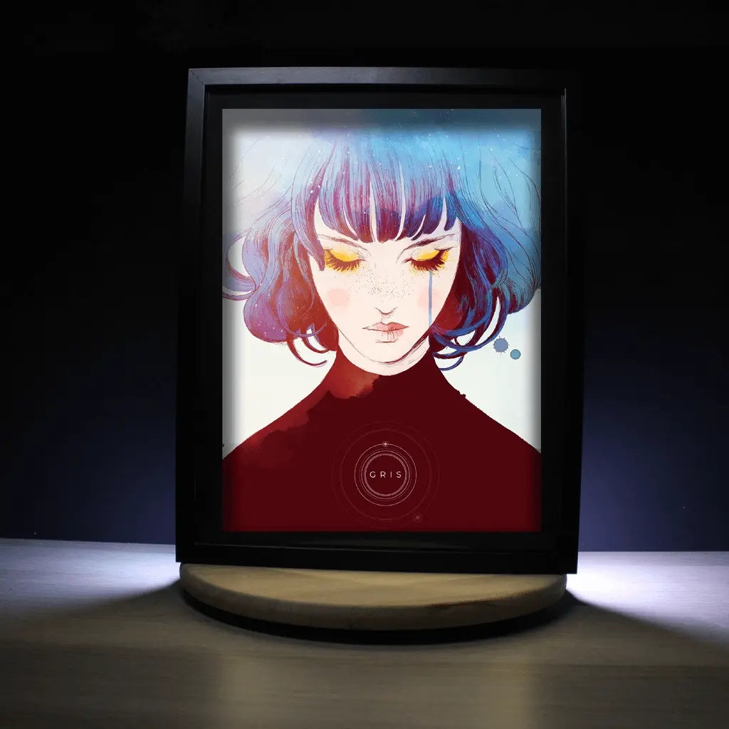 Dioramax - Cadre lumineux LED Gris | Déco Gaming-room | Tableau lumineux | Affiche jeux vidéo | Idée cadeau gamer | Retro-gaming