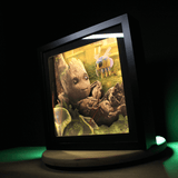 Diorama Groot, déco gaming room, cadre lumineux