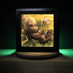 Diorama Groot, déco gaming room, cadre lumineux