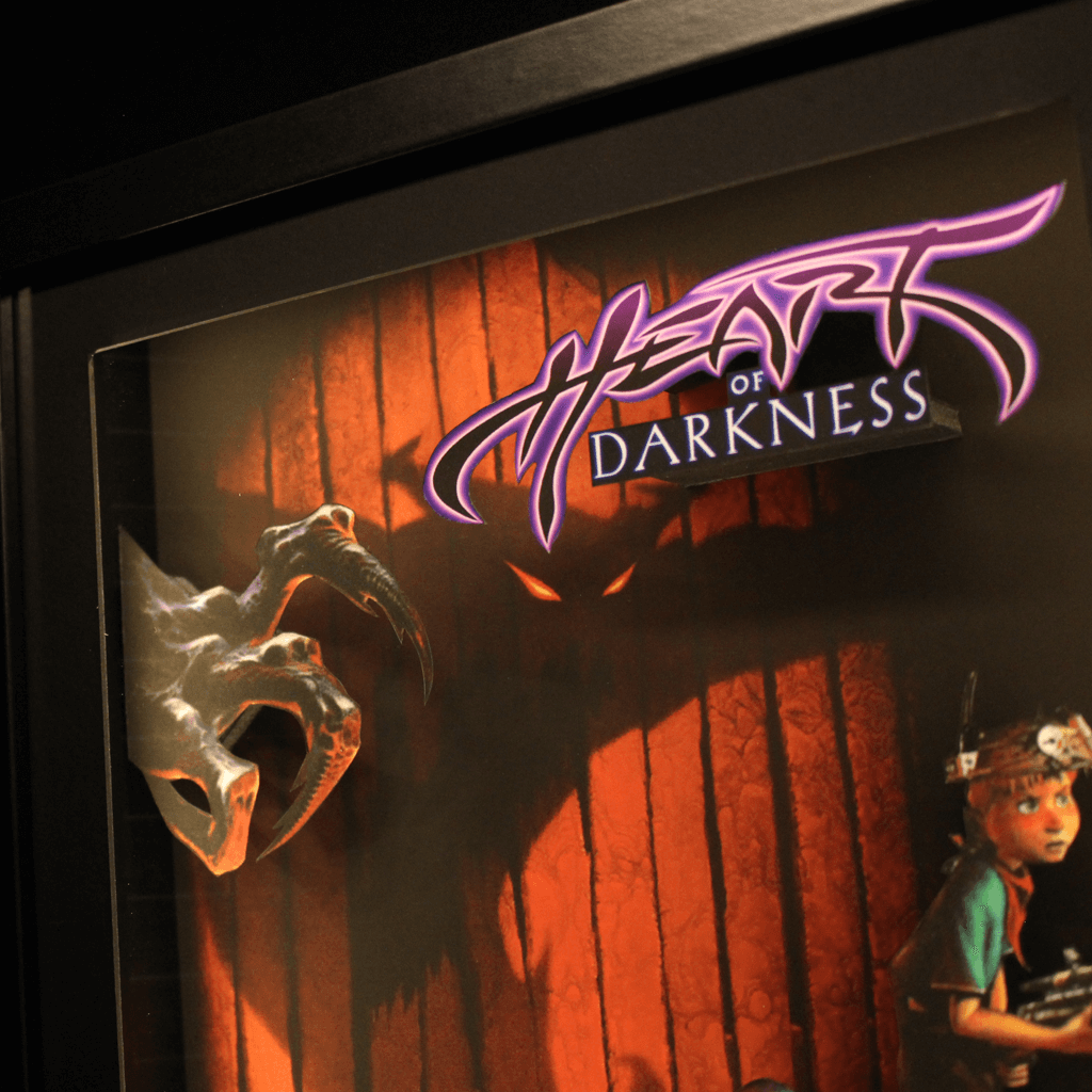 Dioramax - Cadre lumineux LED Heart of Darkness | Déco Gaming-room | Tableau lumineux | Affiche jeux vidéo | Idée cadeau gamer | Retro-gaming