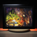 Dioramax - Cadre lumineux LED HearthStone | Déco Gaming-room | Tableau lumineux | Affiche jeux vidéo | Idée cadeau gamer | Retro-gaming