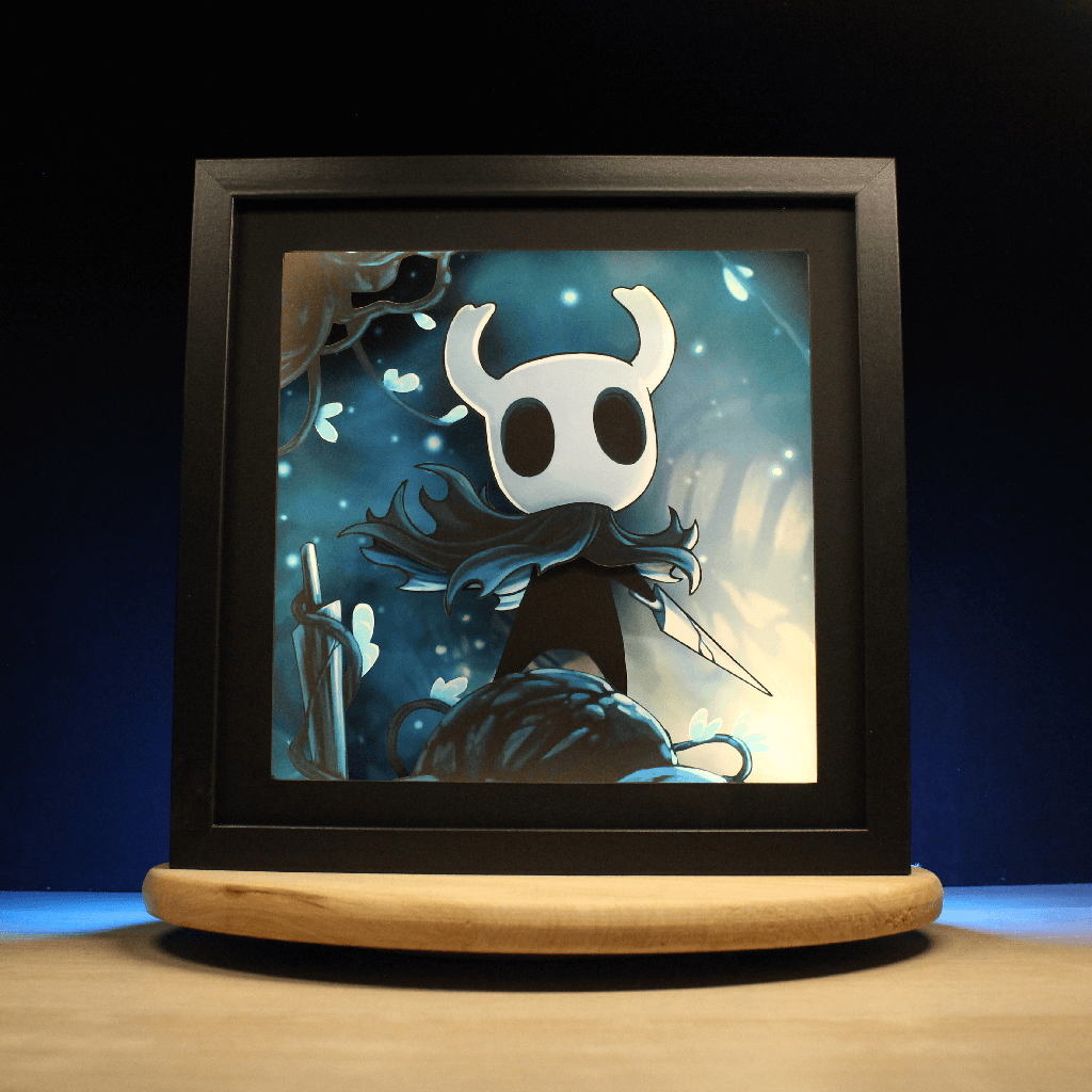 Dioramax - Cadre lumineux LED Hollow Knight | Déco Gaming-room | Tableau lumineux | Affiche jeux vidéo | Idée cadeau gamer | Retro-gaming