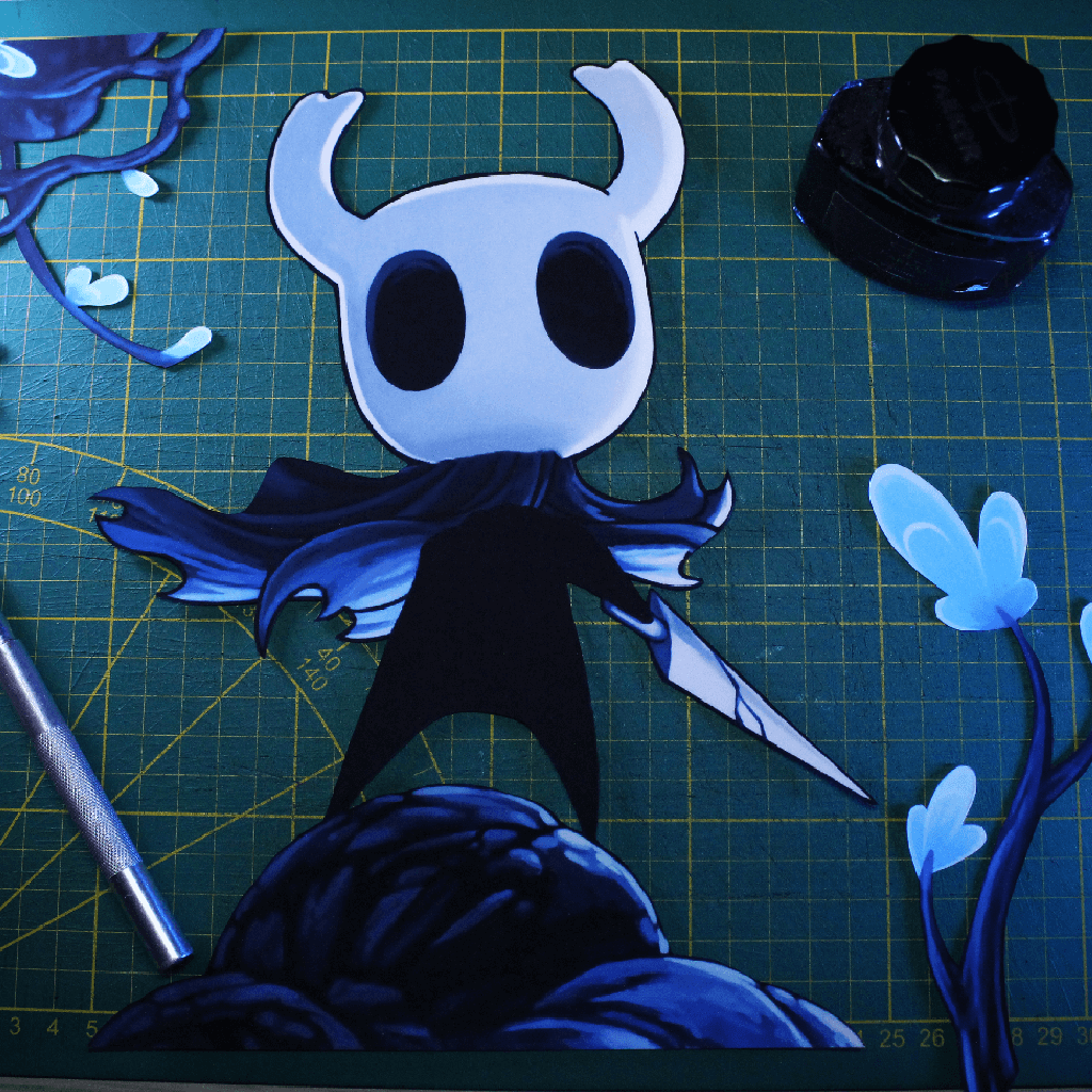 Dioramax - Cadre lumineux LED Hollow Knight | Déco Gaming-room | Tableau lumineux | Affiche jeux vidéo | Idée cadeau gamer | Retro-gaming