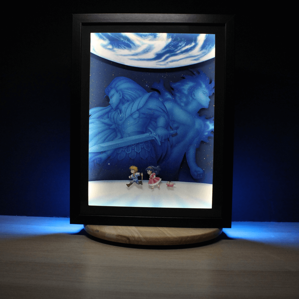 Dioramax - Cadre lumineux LED ilussion of gaia  | Déco Gaming-room | Tableau lumineux | Affiche jeux vidéo | Idée cadeau gamer | Retro-gaming