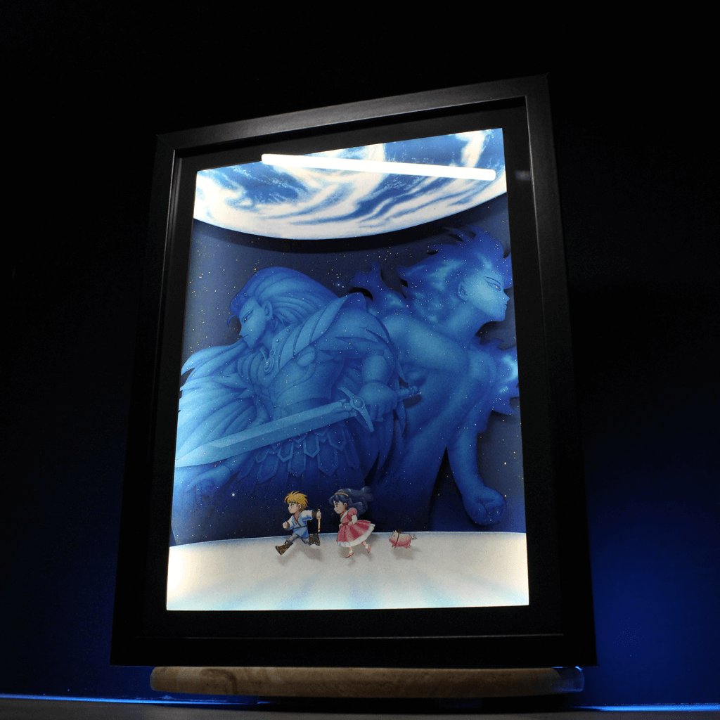 Dioramax - Cadre lumineux LED ilussion of gaia  | Déco Gaming-room | Tableau lumineux | Affiche jeux vidéo | Idée cadeau gamer | Retro-gaming