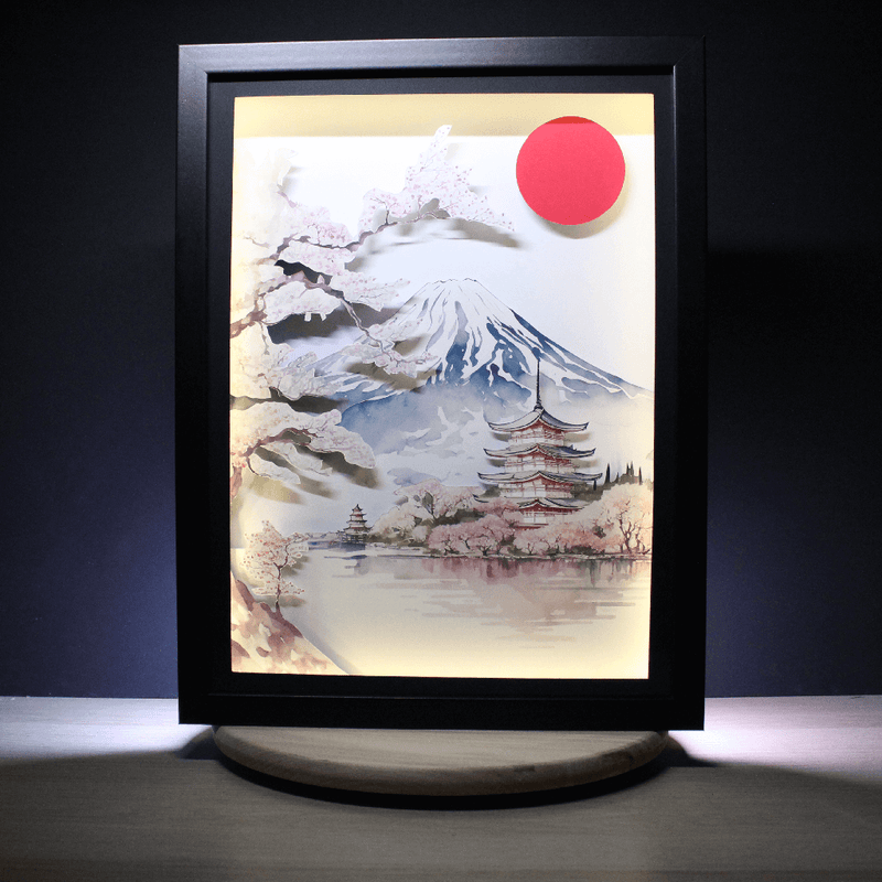 Dioramax - Cadre lumineux LED Japon | Déco Gaming-room | Tableau lumineux | Affiche jeux vidéo | Idée cadeau gamer | Retro-gaming
