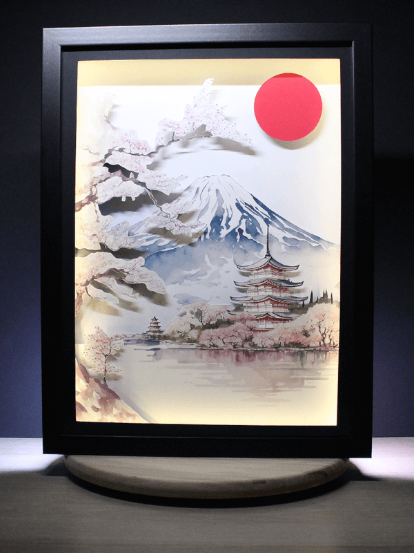Dioramax - Cadre lumineux LED Japon | Déco Gaming-room | Tableau lumineux | Affiche jeux vidéo | Idée cadeau gamer | Retro-gaming