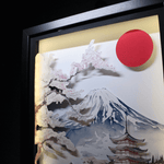 Diorama japon, cadre lumineux, déco gaming room