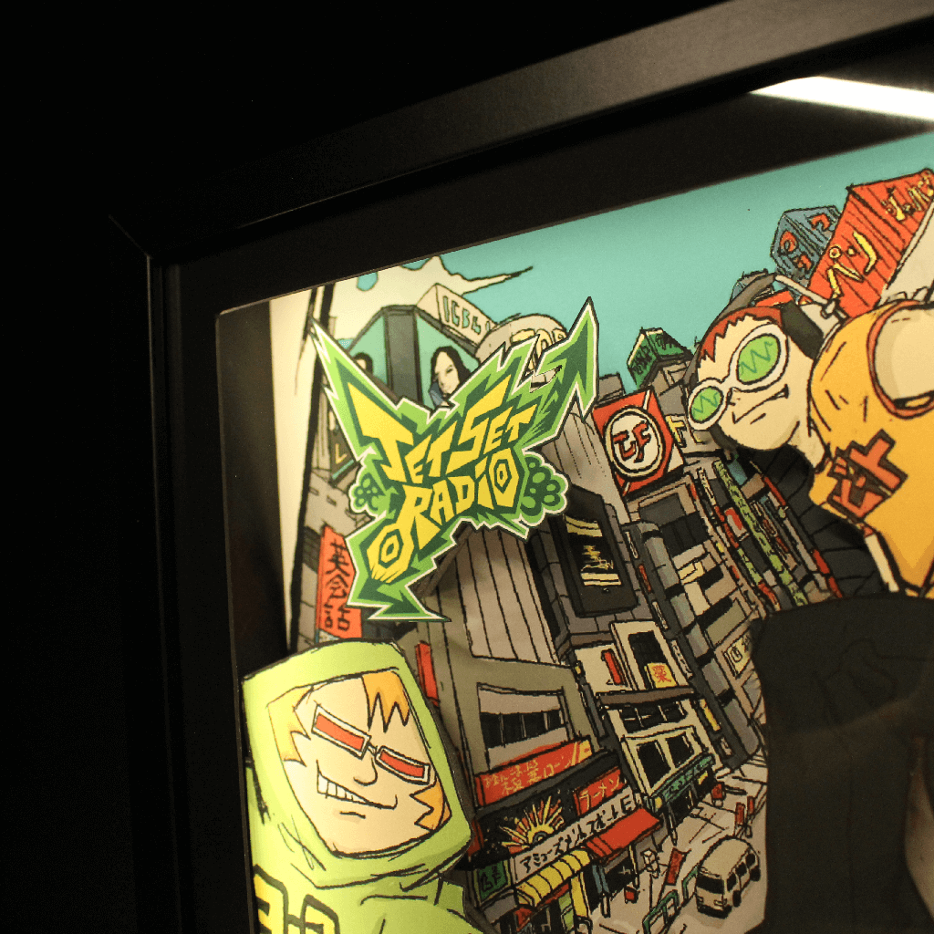 Dioramax - Cadre lumineux LED Jet set Radio | Déco Gaming-room | Tableau lumineux | Affiche jeux vidéo | Idée cadeau gamer | Retro-gaming