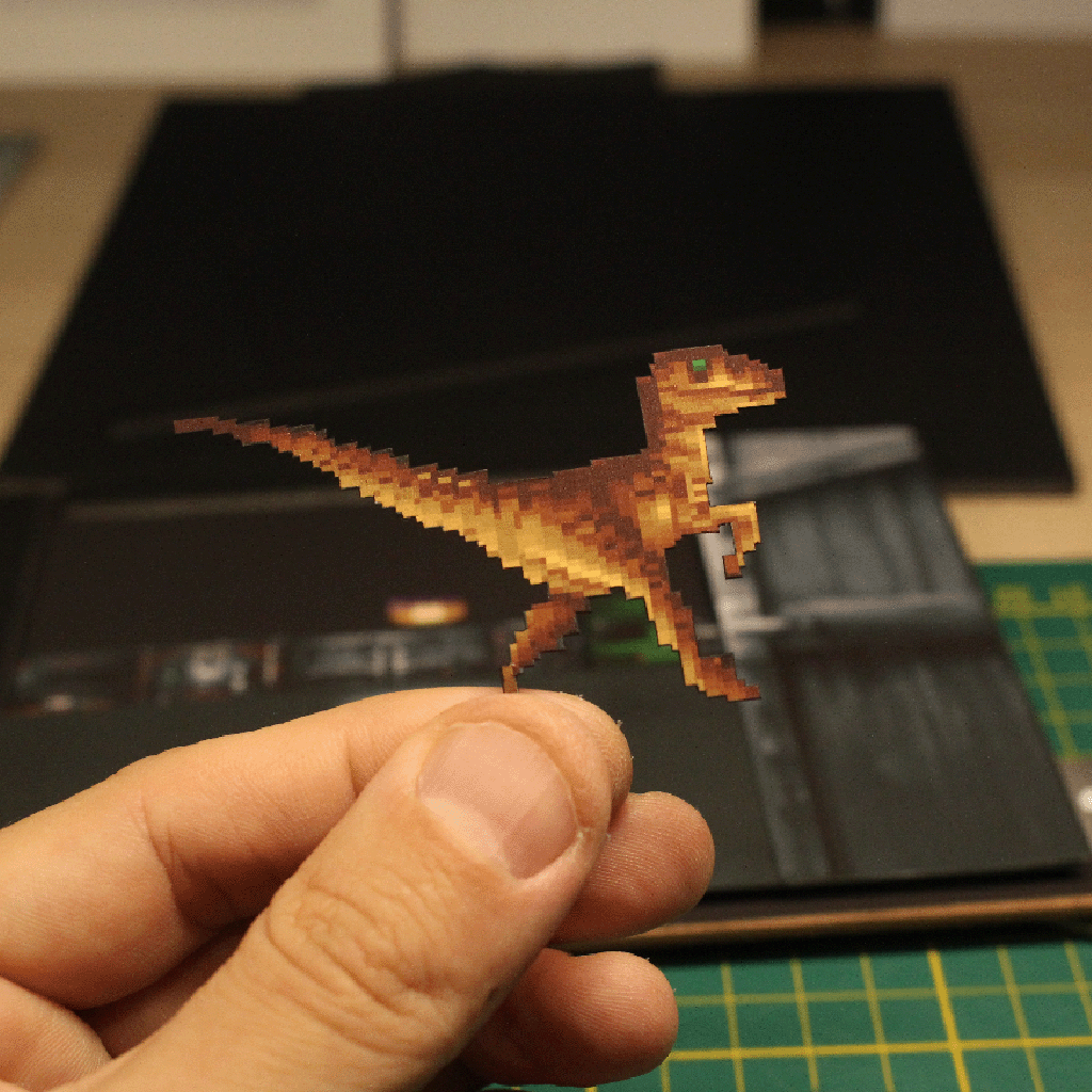 Dioramax - Cadre lumineux LED Jurassic Park | Déco Gaming-room | Tableau lumineux | Affiche jeux vidéo | Idée cadeau gamer | Retro-gaming