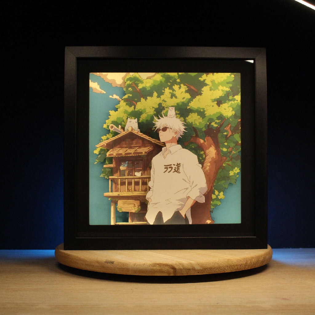 Dioramax - Cadre lumineux LED Jujutsu Kaisen | Déco Gaming-room | Tableau lumineux | Affiche jeux vidéo | Idée cadeau gamer | Retro-gaming