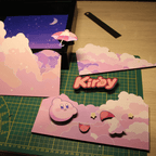 Dioramax - Cadre lumineux LED Kirby | Déco Gaming-room | Tableau lumineux | Affiche jeux vidéo | Idée cadeau gamer | Retro-gaming