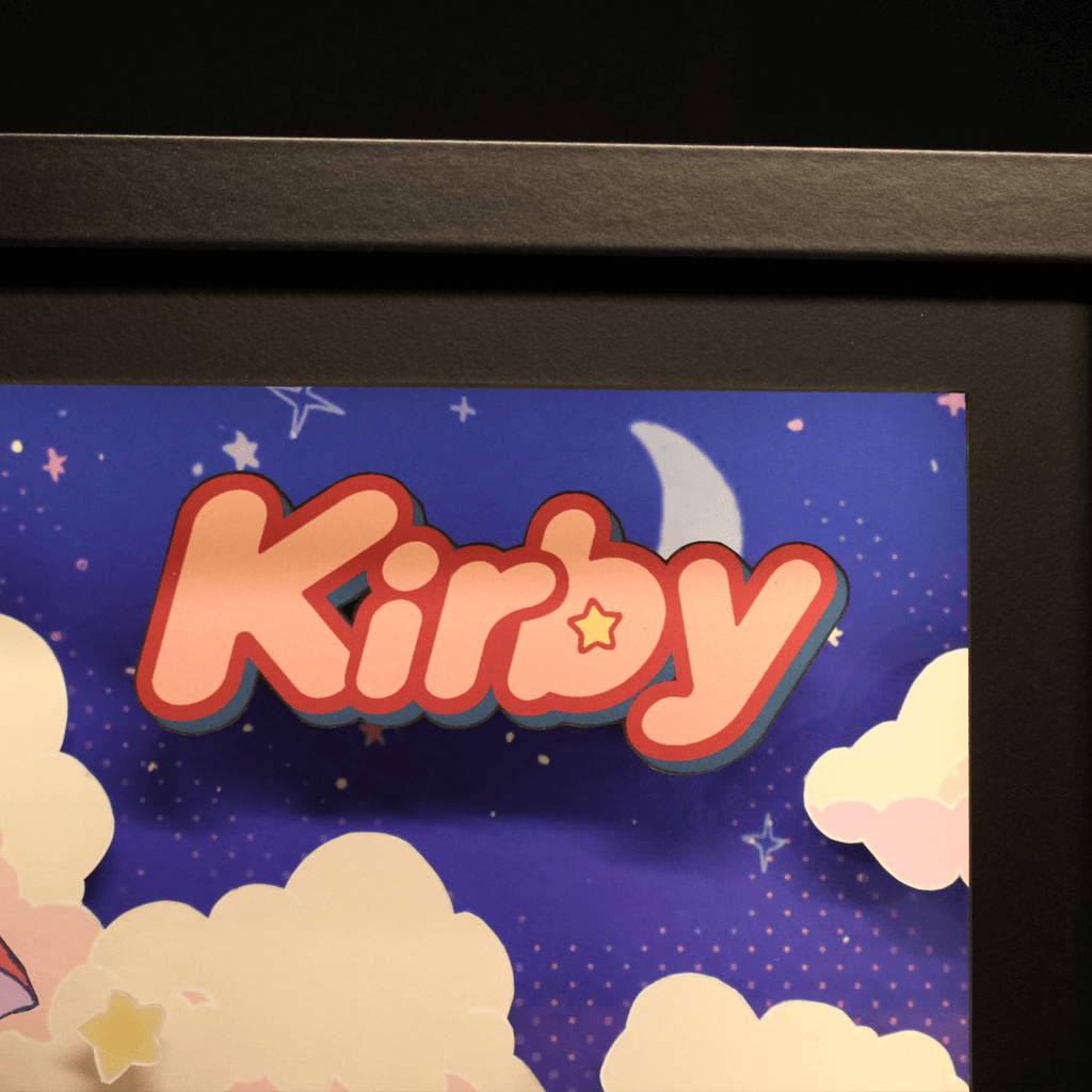 Dioramax - Cadre lumineux LED Kirby | Déco Gaming-room | Tableau lumineux | Affiche jeux vidéo | Idée cadeau gamer | Retro-gaming