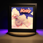Dioramax - Cadre lumineux LED Kirby | Déco Gaming-room | Tableau lumineux | Affiche jeux vidéo | Idée cadeau gamer | Retro-gaming