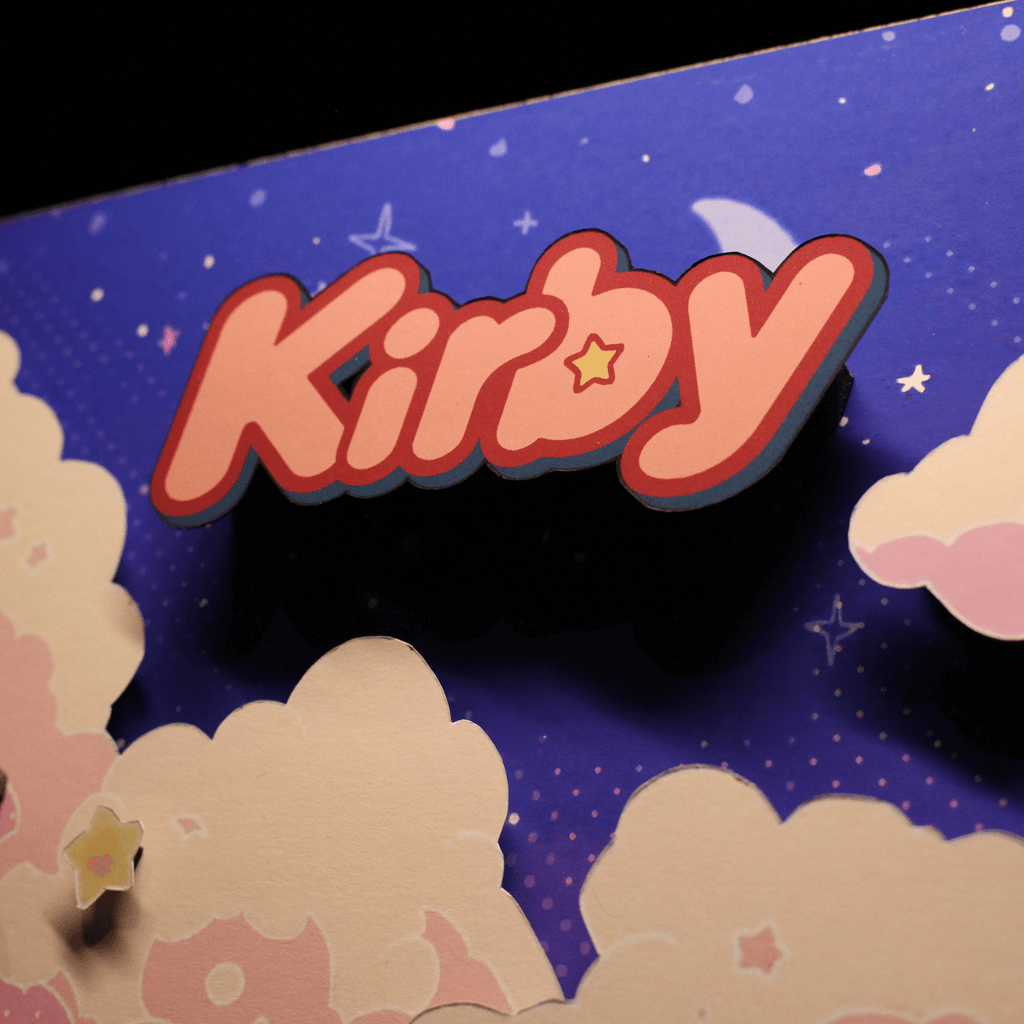 Dioramax - Cadre lumineux LED Kirby | Déco Gaming-room | Tableau lumineux | Affiche jeux vidéo | Idée cadeau gamer | Retro-gaming