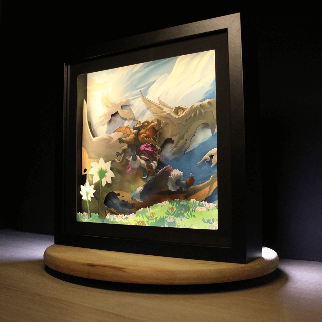 Dioramax - Cadre lumineux LED LOL | Déco Gaming-room | Tableau lumineux | Affiche jeux vidéo | Idée cadeau gamer | Retro-gaming