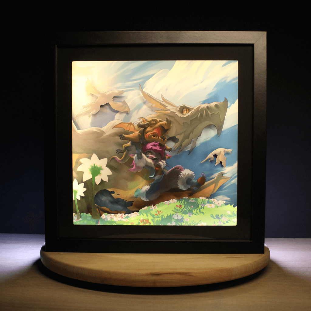 Dioramax - Cadre lumineux LED LOL | Déco Gaming-room | Tableau lumineux | Affiche jeux vidéo | Idée cadeau gamer | Retro-gaming