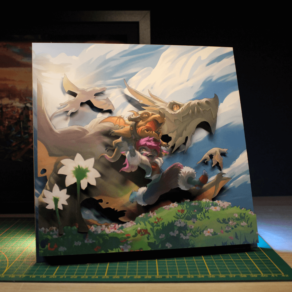 Dioramax - Cadre lumineux LED LOL | Déco Gaming-room | Tableau lumineux | Affiche jeux vidéo | Idée cadeau gamer | Retro-gaming