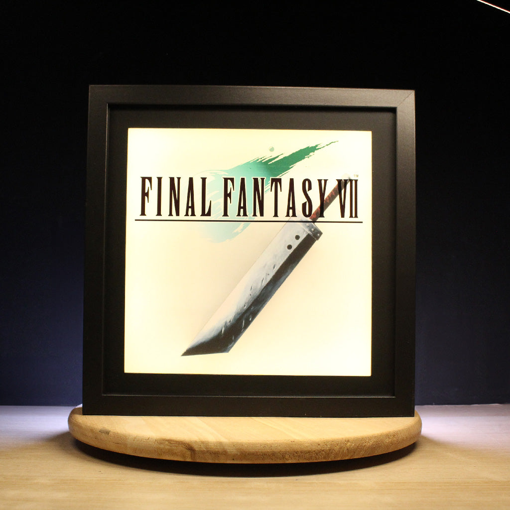 Dioramax - Cadre lumineux LED FF7 | Déco Gaming-room | Tableau lumineux | Affiche jeux vidéo | Idée cadeau gamer | Retro-gaming