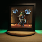 Dioramax - Cadre lumineux LED Luidgi's Mansion | Déco Gaming-room | Tableau lumineux | Affiche jeux vidéo | Idée cadeau gamer | Retro-gaming