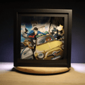 Dioramax - Cadre lumineux LED Lupin | Déco Gaming-room | Tableau lumineux | Affiche jeux vidéo | Idée cadeau gamer | Retro-gaming