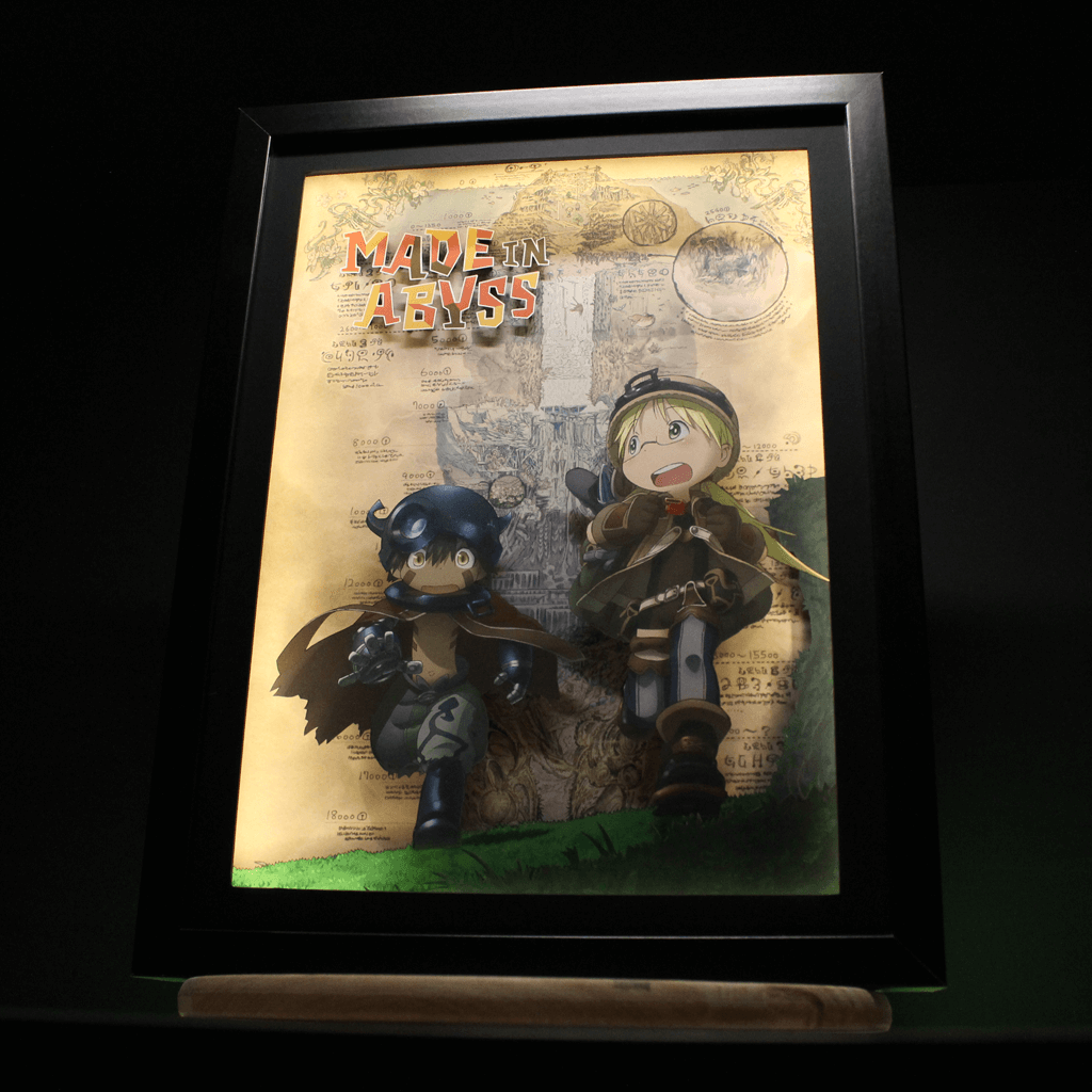 Dioramax - Cadre lumineux LED Made in Abyss | Déco Gaming-room | Tableau lumineux | Affiche jeux vidéo | Idée cadeau gamer | Retro-gaming