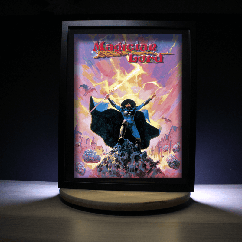 Dioramax - Cadre lumineux LED Magician lord | Déco Gaming-room | Tableau lumineux | Affiche jeux vidéo | Idée cadeau gamer | Retro-gaming