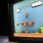 Dioramax - Cadre lumineux LED Mario | Déco Gaming-room | Tableau lumineux | Affiche jeux vidéo | Idée cadeau gamer | Retro-gaming