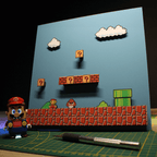 Dioramax - Cadre lumineux LED Mario | Déco Gaming-room | Tableau lumineux | Affiche jeux vidéo | Idée cadeau gamer | Retro-gaming