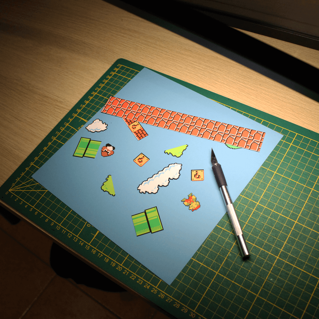 Dioramax - Cadre lumineux LED Mario | Déco Gaming-room | Tableau lumineux | Affiche jeux vidéo | Idée cadeau gamer | Retro-gaming