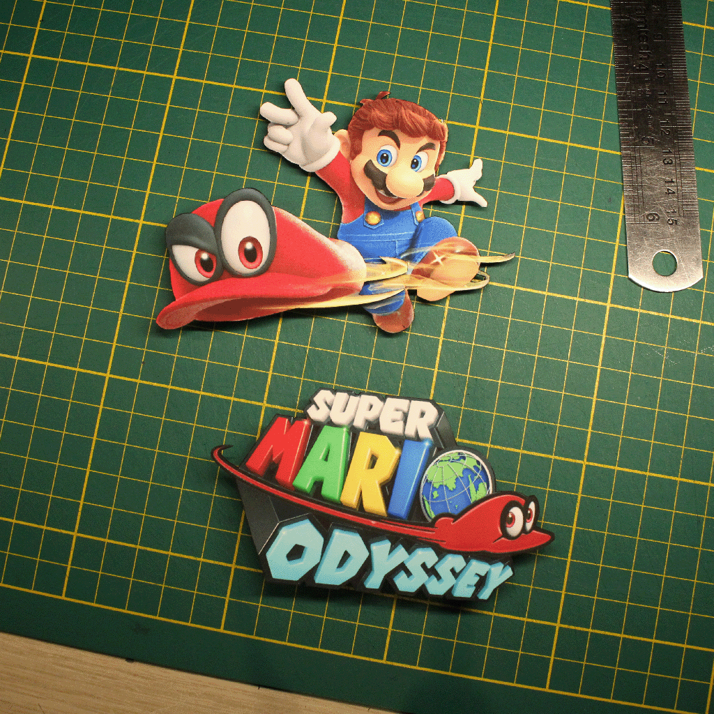 Dioramax - Cadre lumineux LED Mario Odyssey | Déco Gaming-room | Tableau lumineux | Affiche jeux vidéo | Idée cadeau gamer | Retro-gaming