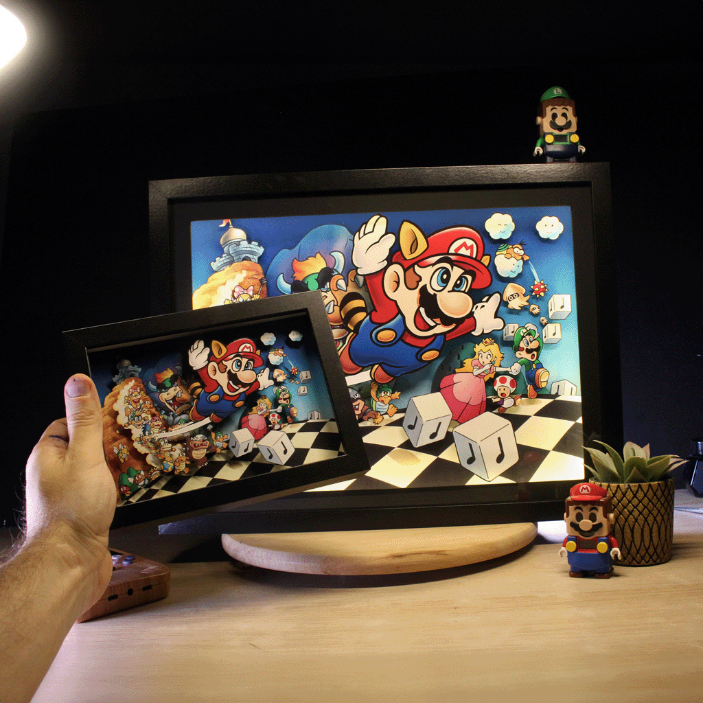 Cadre lumineux LED – Super Mario Bros 3 – Déco Murale